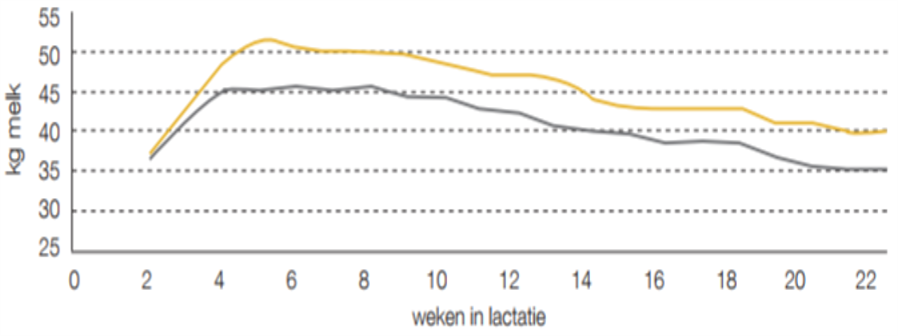 Figure 1- Average milk production response of second calf and older cows with aggressive feeding.png